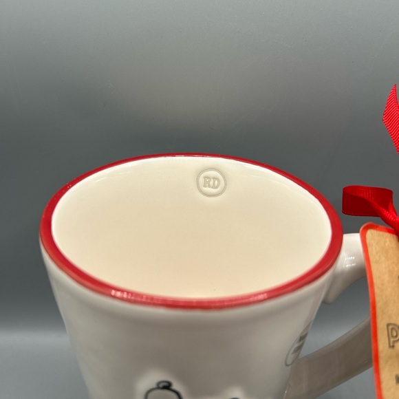 Rae Dunn Peanuts Snoopy Buffalo Plaid Dog House TIS THE SEASON Christmas Mug NEW - Picture 2 of 3